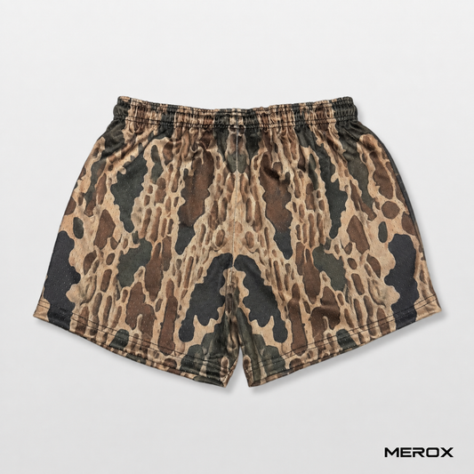 MEROX Old School Camo 5-inch mesh shorts back view