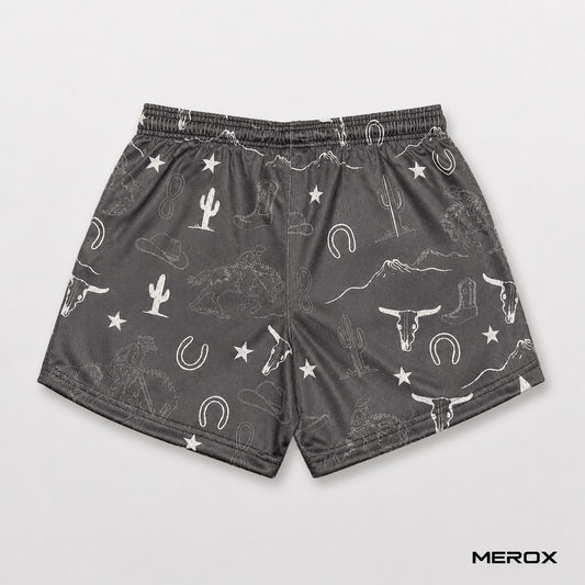 MEROX Western 5 inch mesh shorts back view