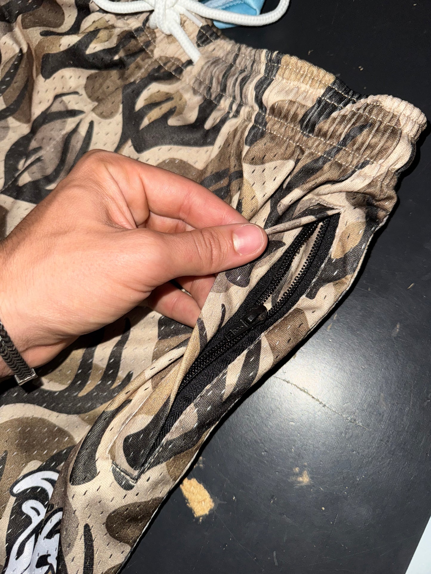 Goat Strength Antler Camo / Duck Camouflage Athletic Mesh Shorts – 5” Inseam with Zipper Pockets
