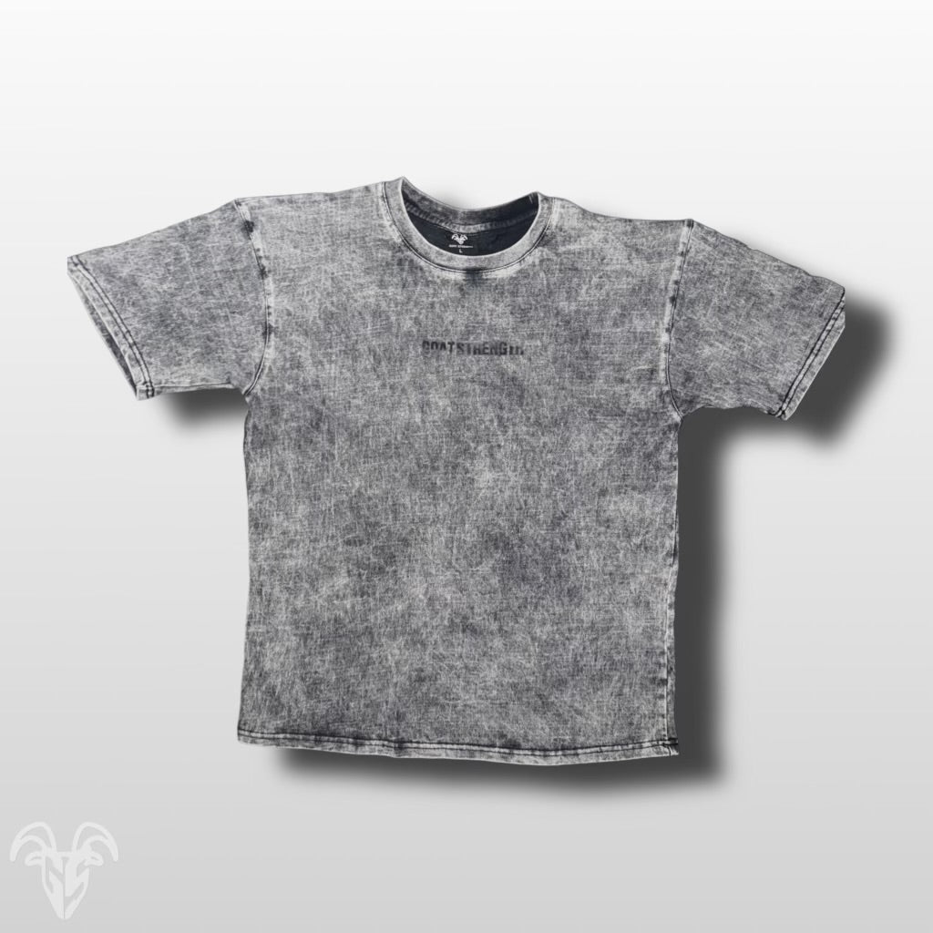Goat Strength 100% Cotton Grey White Washed pump tee - Black White Washed t-shirt
