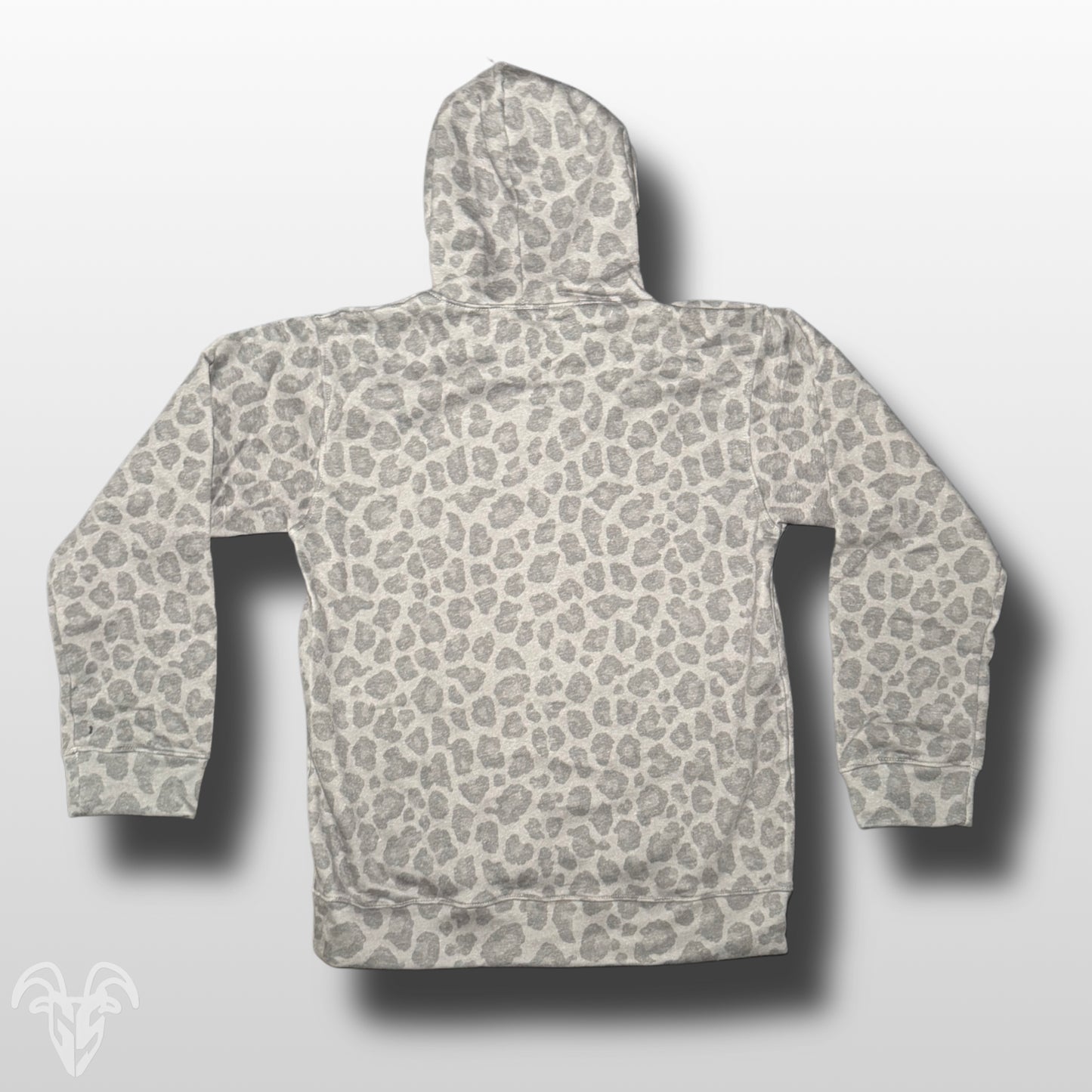 Goat Strength Dark Cheetah Hoodie – White-Washed Acid Cotton Sweatshirt