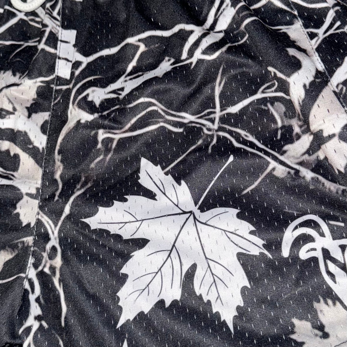 Black and White Maple Camo Goat Strength Mesh Gym Shorts - 5 inch inseam shorts- Zipper Pockets