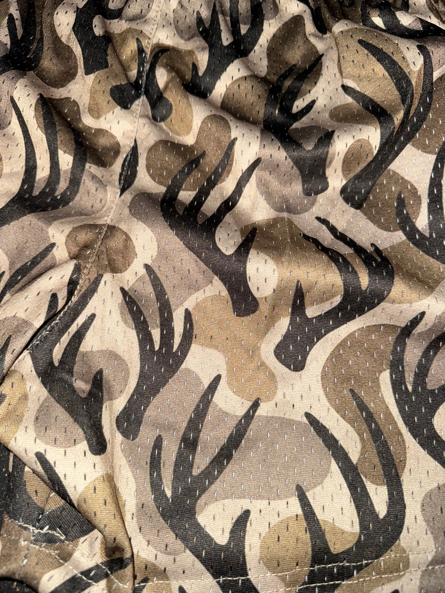 Goat Strength Antler Camo / Duck Camouflage Athletic Mesh Shorts – 5” Inseam with Zipper Pockets