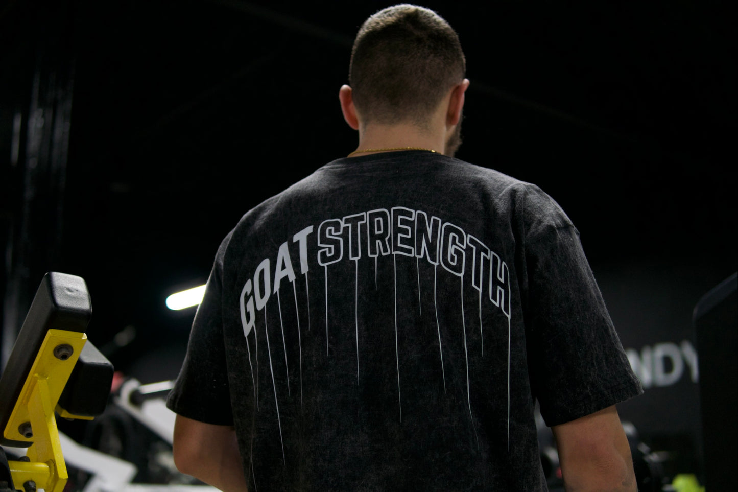 Goat Strength Black White Washed oversized pump tee - Black White Washed oversized t-shirt for casual wear