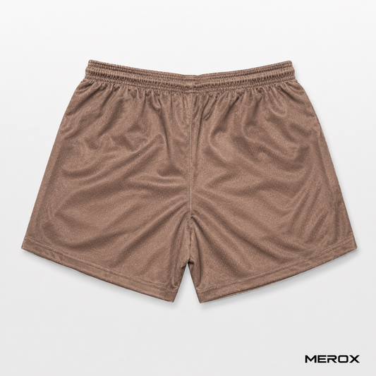 MEROX Brown 5-inch mesh shorts back view