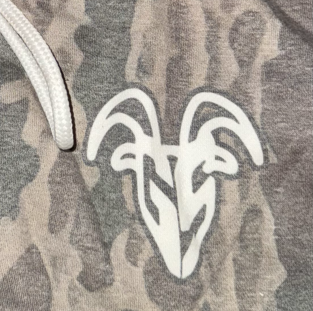 Goat Strength White Washed Old School Camo Hoodie - Old School Camouflage with White Washed overlay for Men & Women Sweaters, Realistic Camouflage