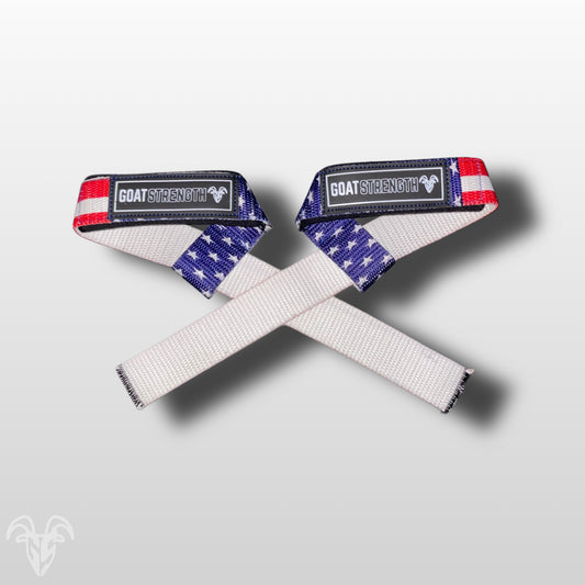 USA American Flag Themed Lifting Straps (1 Pair) - Wrist Straps for Weightlifting