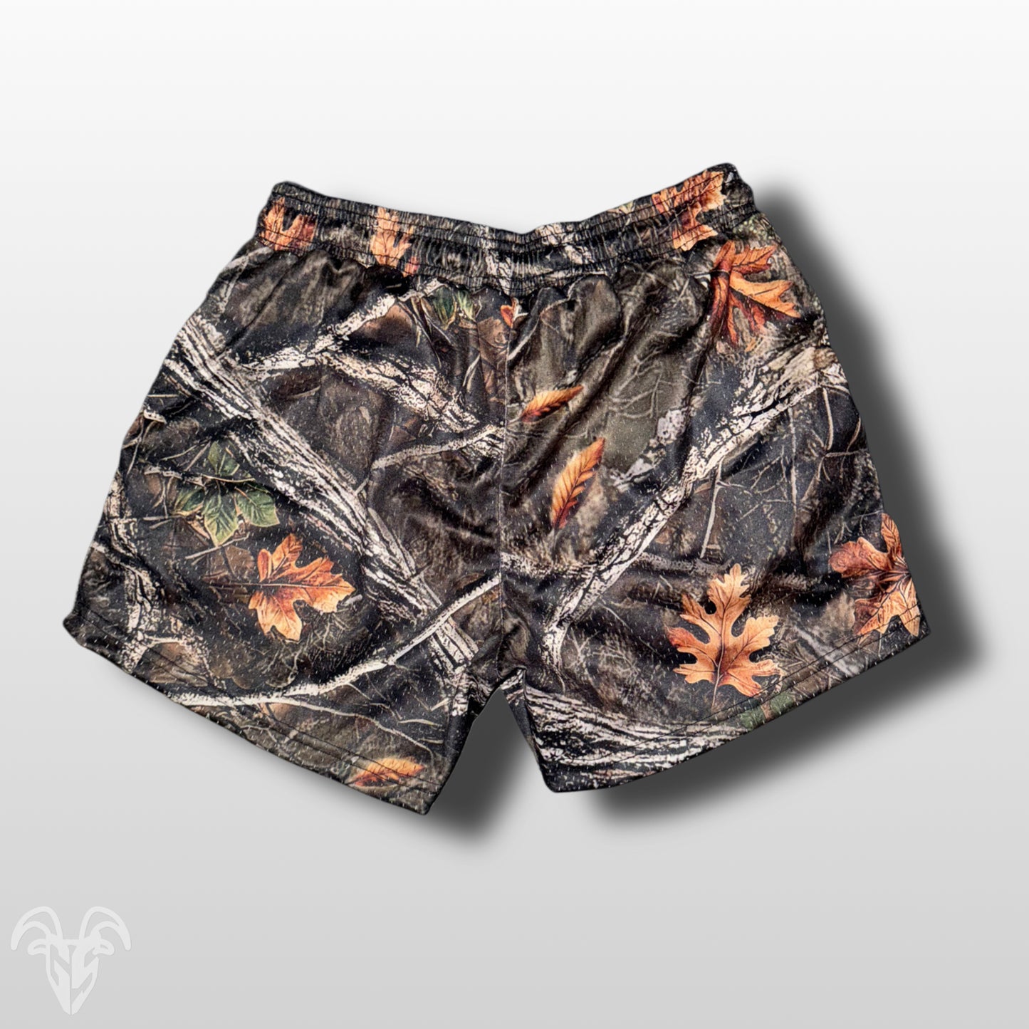 Goat Strength Mesh Shorts / Men's Shorts 5 inch inseam CAMO Shorts Gym Breathable Elastic Workout | Realistic camouflage athletic shorts