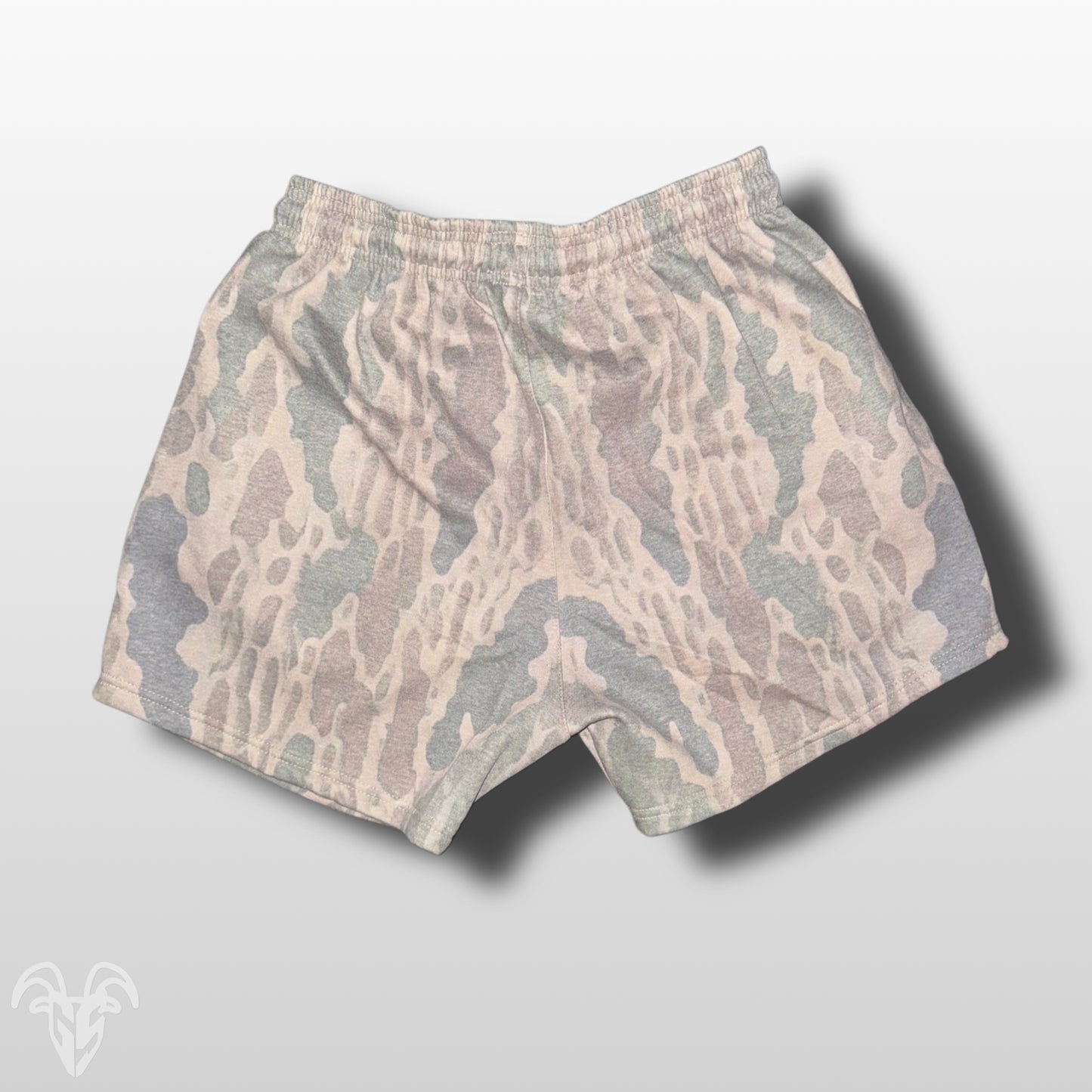 5-Inch Inseam Old School Camo Cotton Gym Shorts with Zipper Pockets - Old School Camo Design for Active Wear