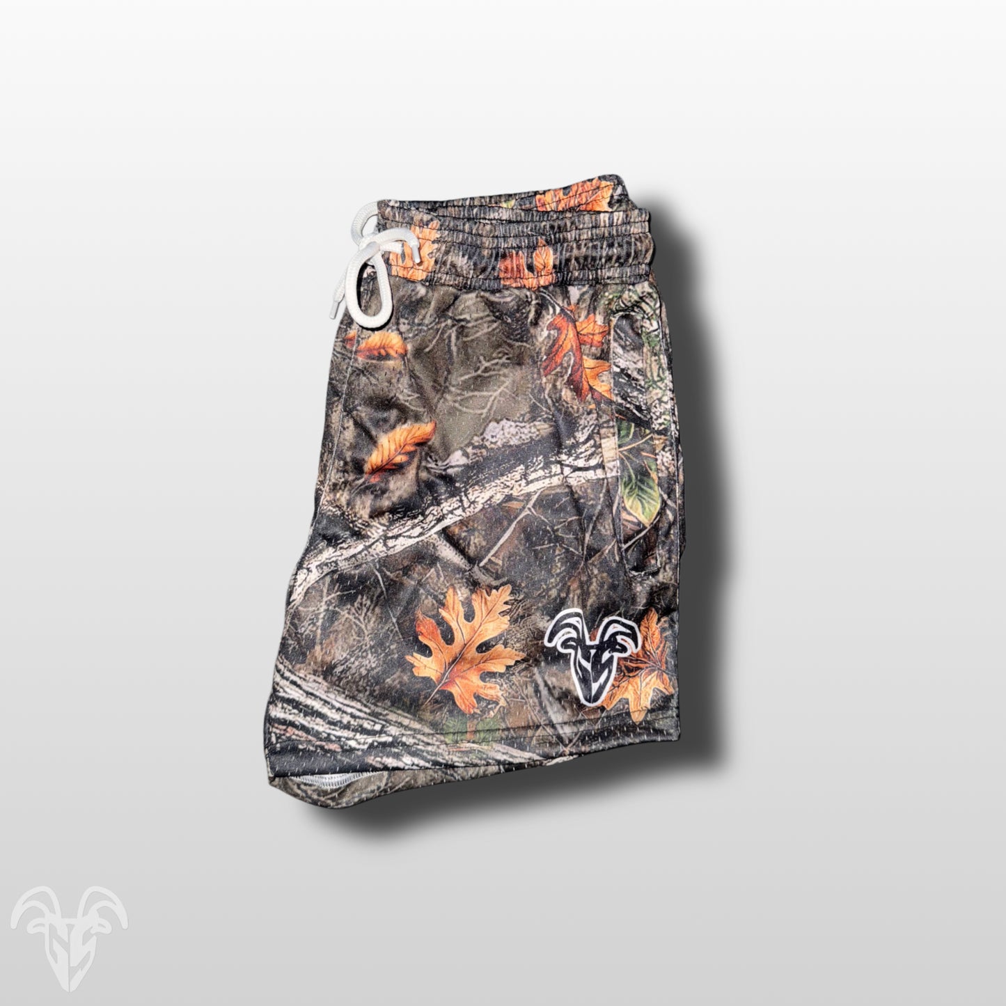 Goat Strength Mesh Shorts / Men's Shorts 5 inch inseam CAMO Shorts Gym Breathable Elastic Workout | Realistic camouflage athletic shorts