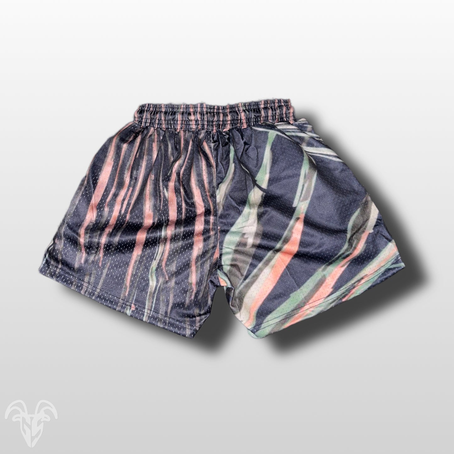 Tiger Camo Design - 5 inch Inseam Mesh Shorts - Zipper Pockets