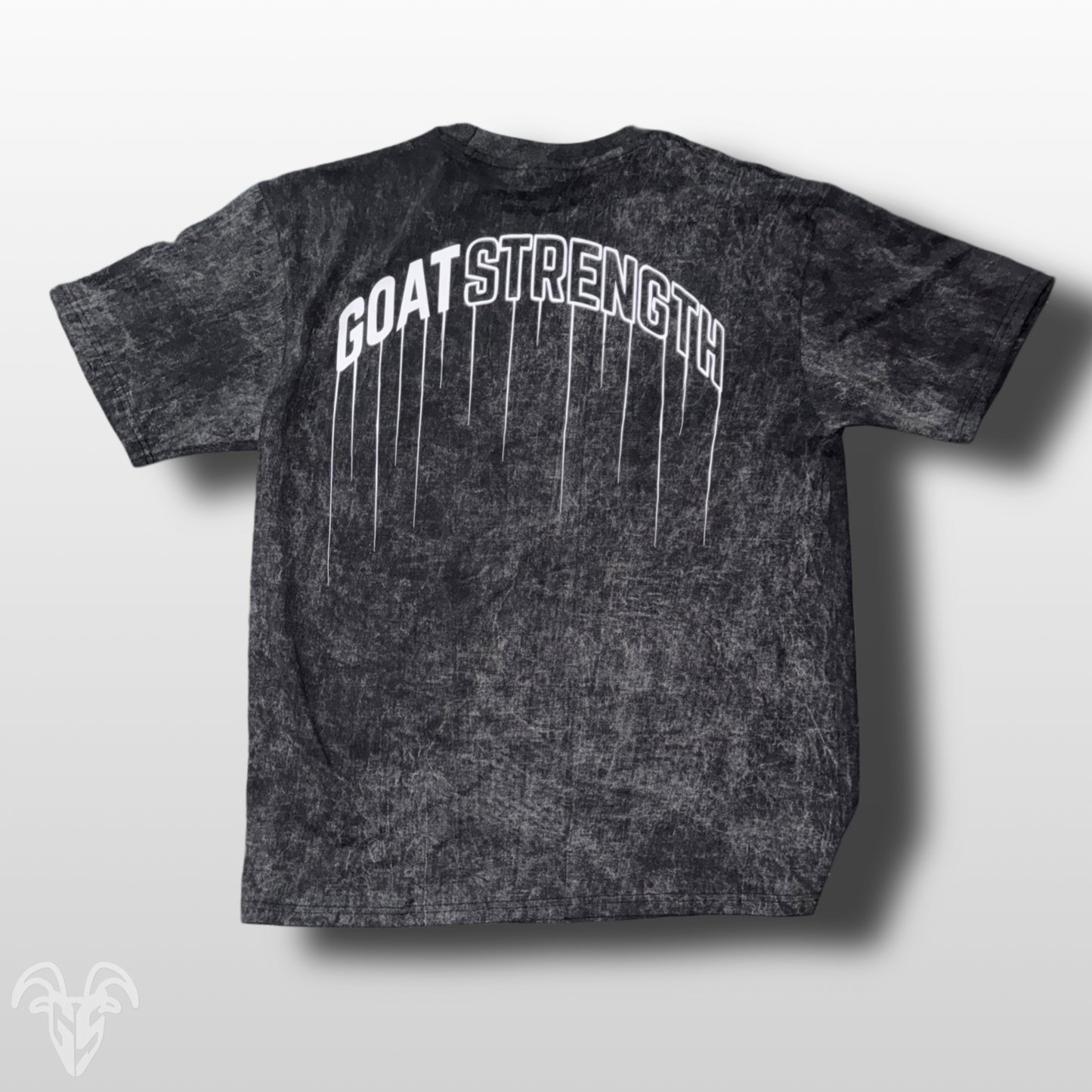 Goat Strength Black White Washed oversized pump tee - Black White Washed oversized t-shirt for casual wear