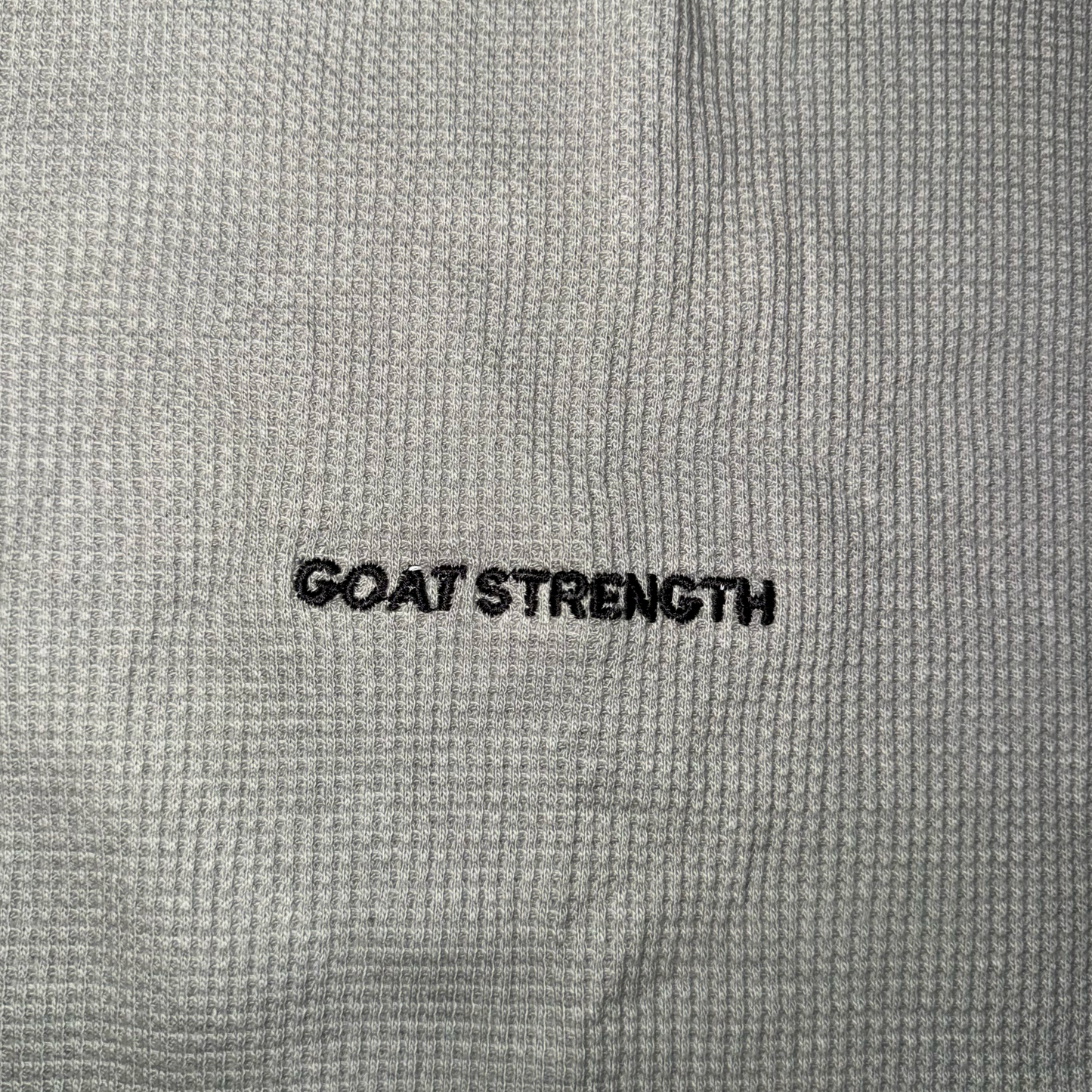 Goat Strength Gray Fleece Embroidered Long Sleeve - Long Sleeve Sweater Crew Neck for Men & Women Sweaters, Cotton Blend