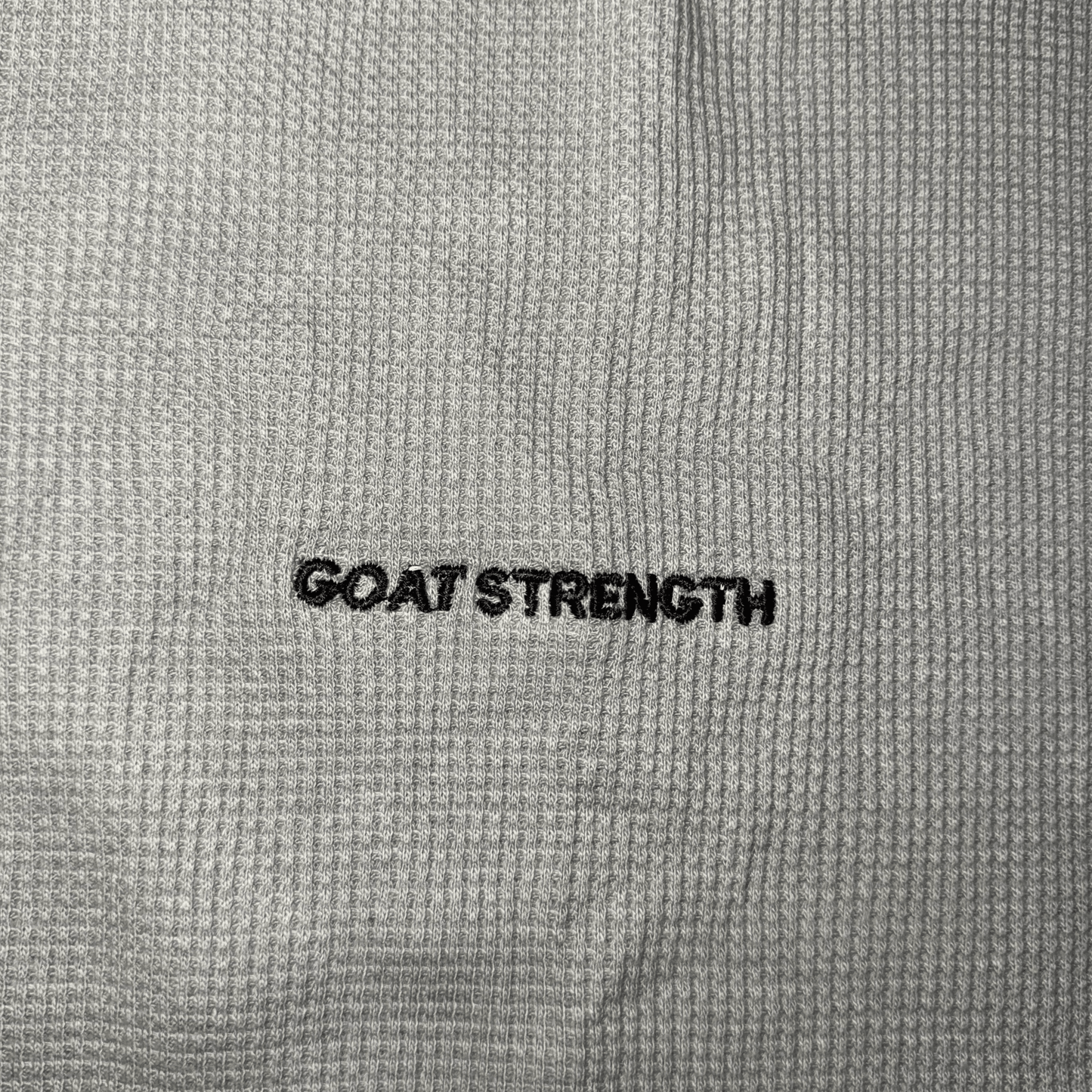Goat Strength Gray Fleece Embroidered Long Sleeve - Long Sleeve Sweater Crew Neck for Men & Women Sweaters, Cotton Blend