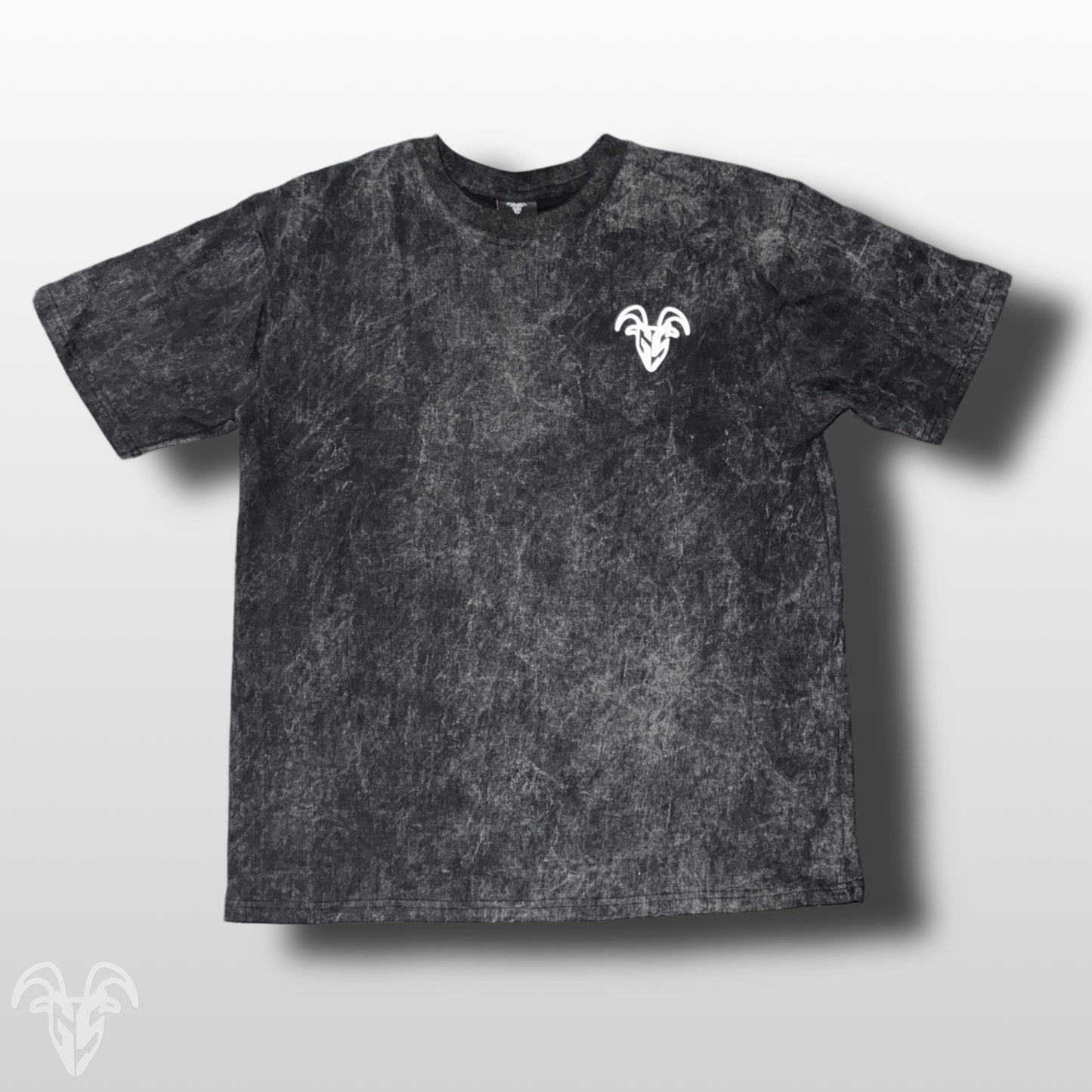 Goat Strength Black White Washed oversized pump tee - Black White Washed oversized t-shirt for casual wear