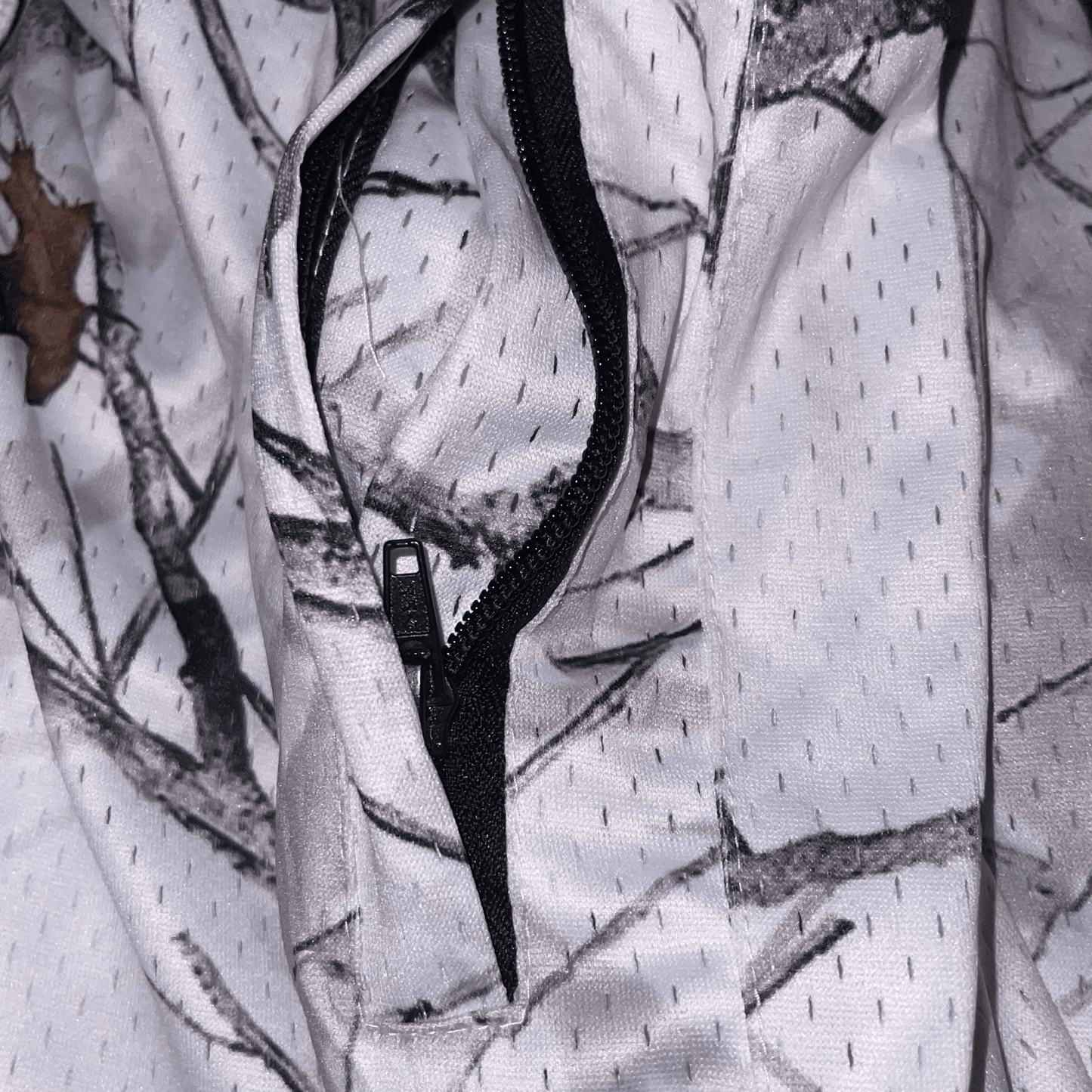 Goat Strength 5 inch inseam arctic Camo shorts | Snow Camo gym shorts | realistic white Camouflage athletic shorts - Zipper pockets - Men's Shorts