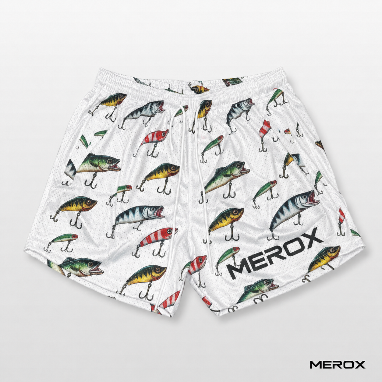 MEROX Fishing Lure unisex 5-inch mesh shorts front view