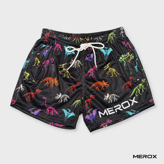 MEROX Alternate Logo Hunter Camo 5-inch mesh shorts front view