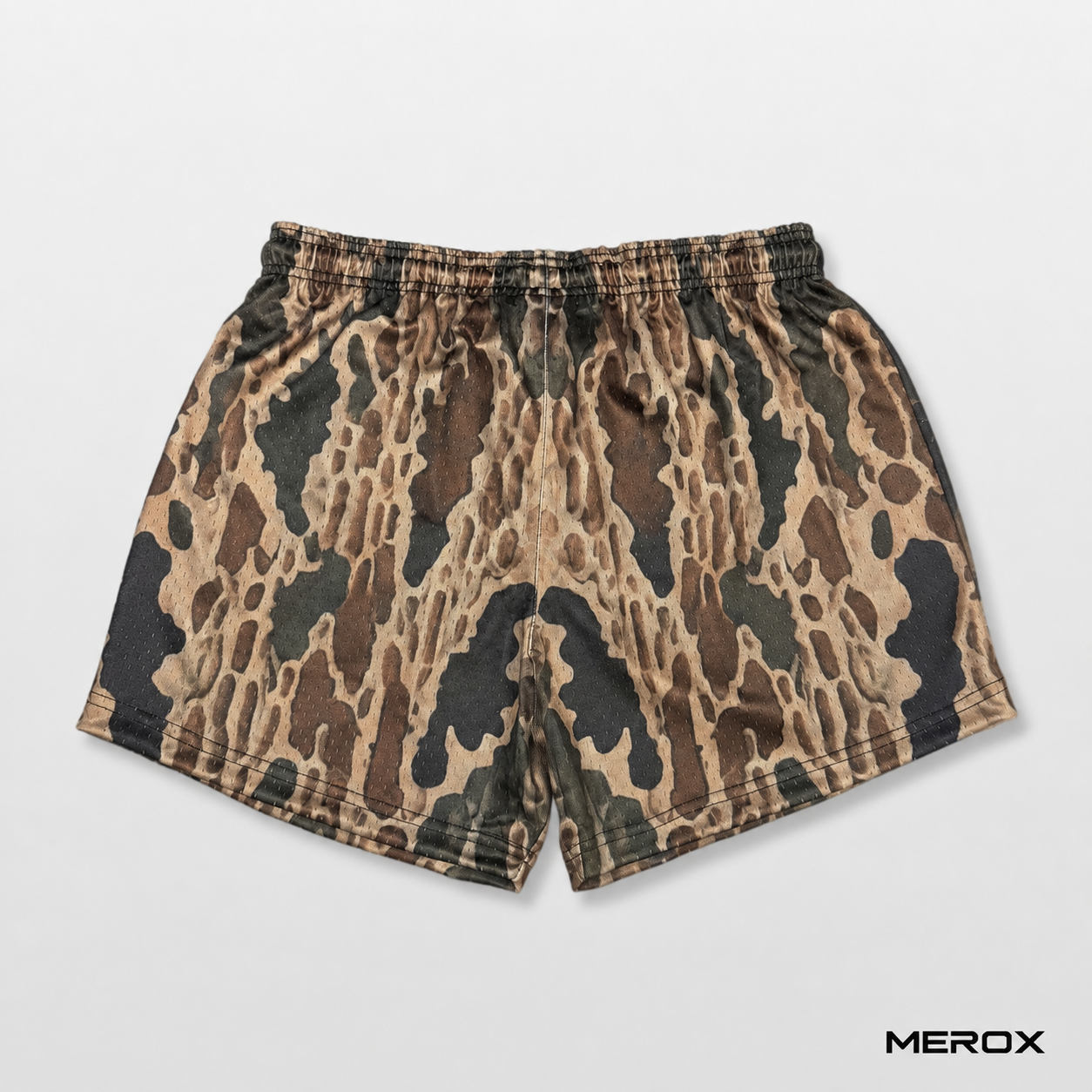 MEROX Old School Camo 5-inch mesh shorts back view