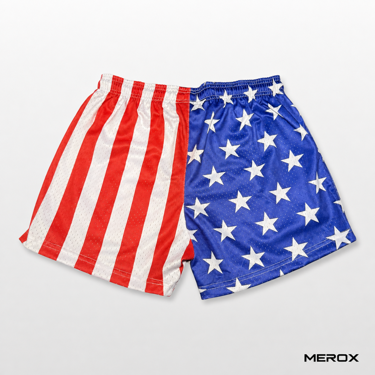MEROX USA American flag 5 inch mesh shorts back view