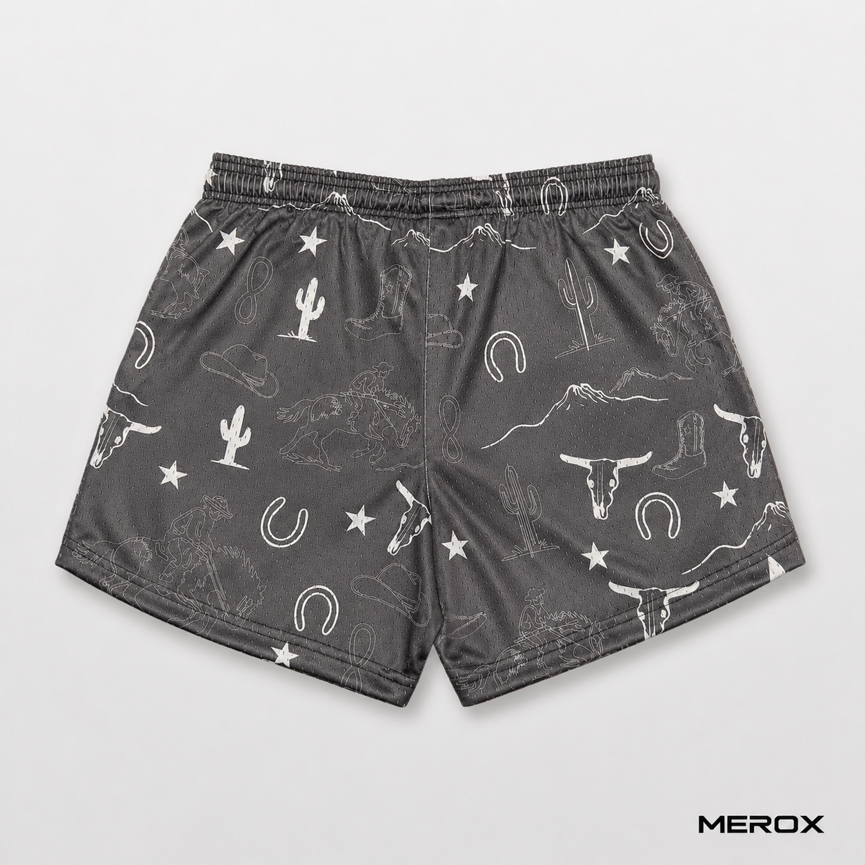 MEROX Western 5 inch mesh shorts back view