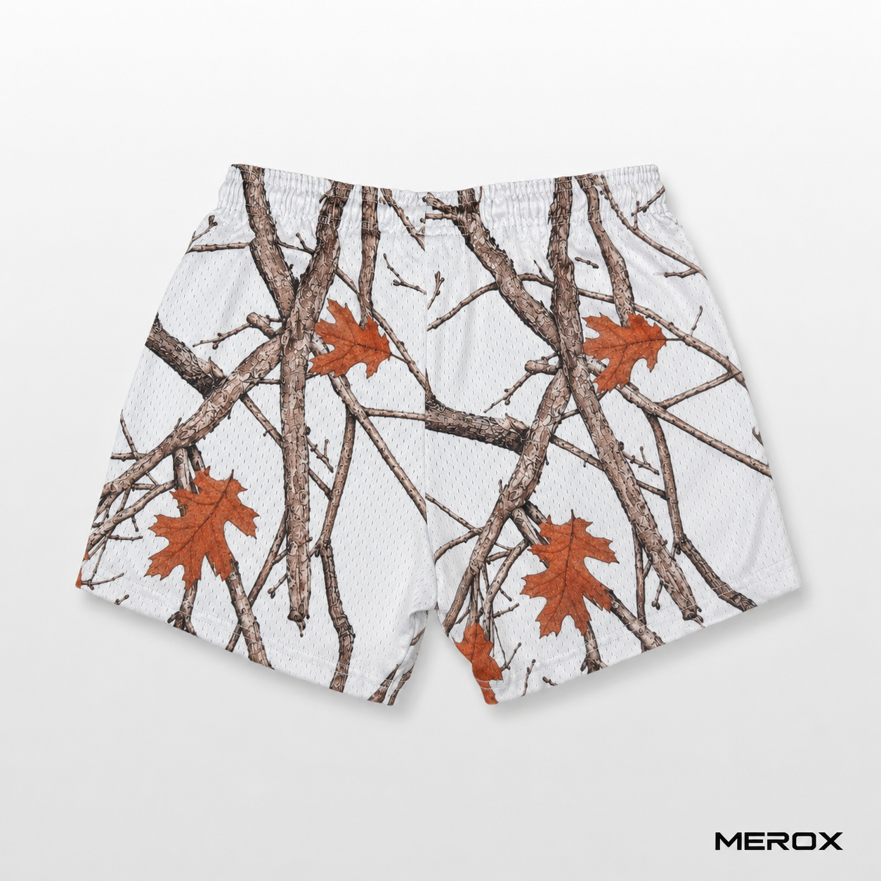 MEROX White Camo 5-inch mesh shorts back view