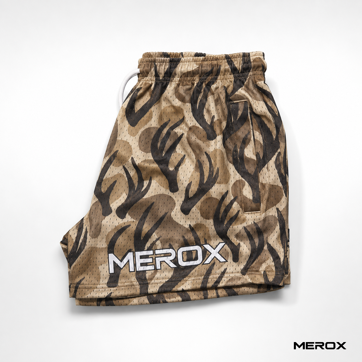 MEROX Antler Camo mesh shorts side view
