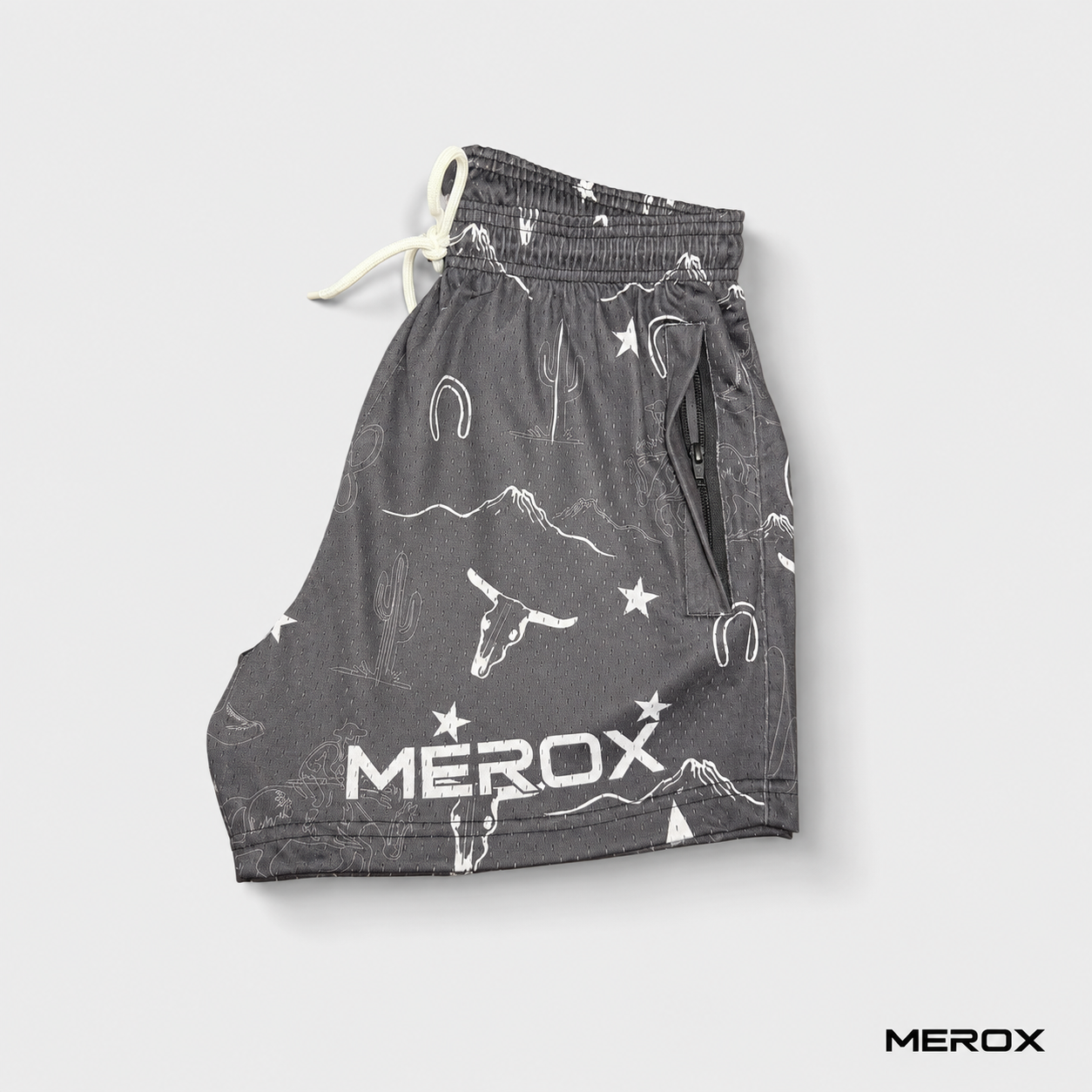 MEROX Western 5 inch mesh shorts side view