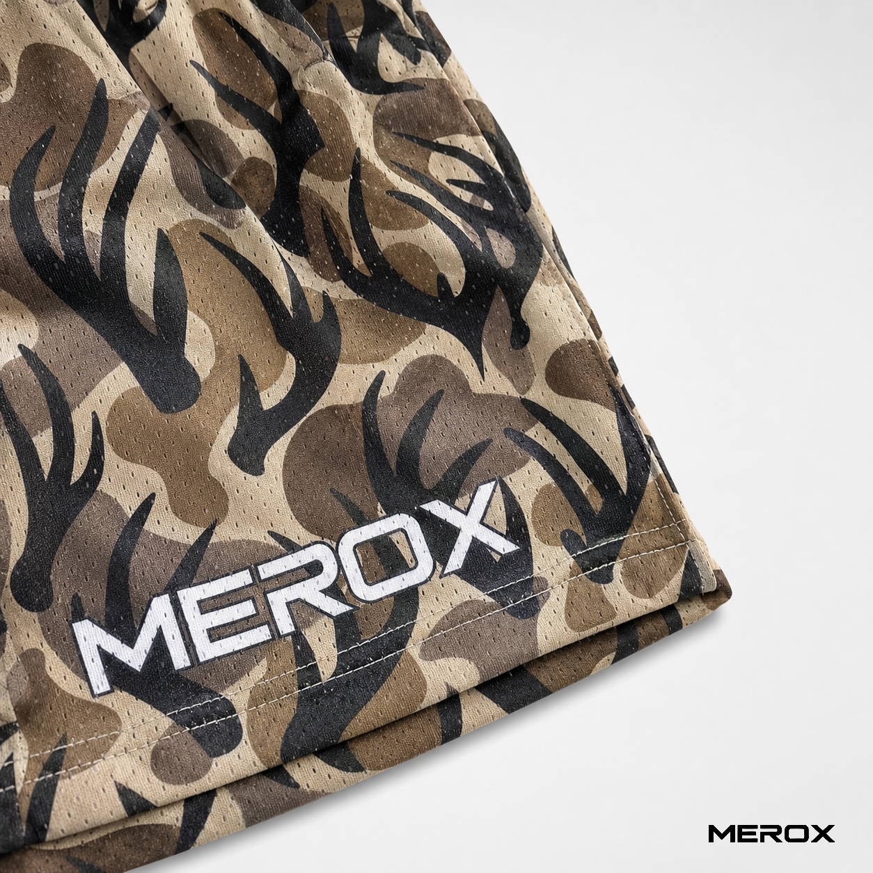 MEROX Antler Camo mesh fabric and print detail