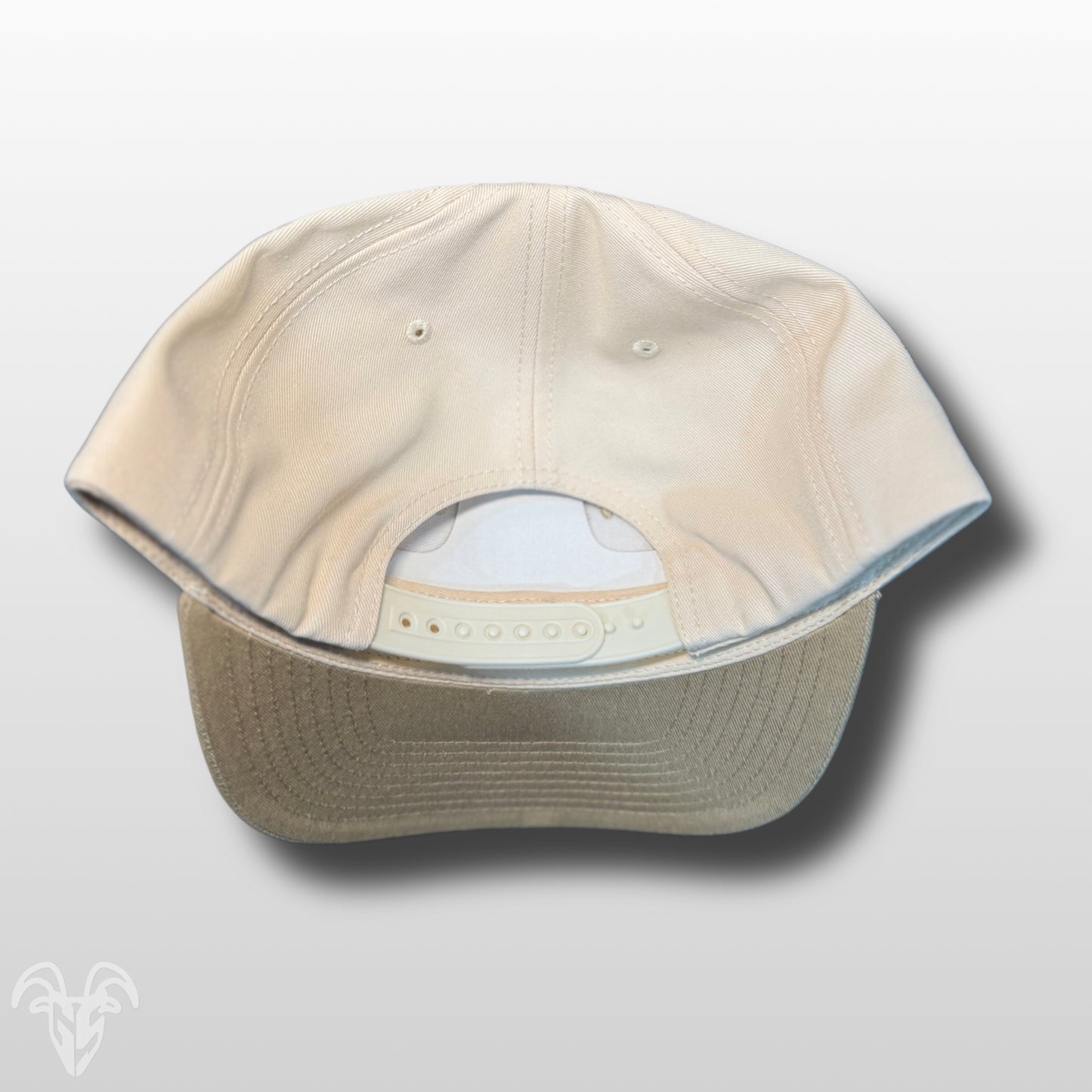 Goat Strength Embroidered Trucker Hat - Pre Curved, Vintage Pinch Front, COTTON TWILL SNAPBACK