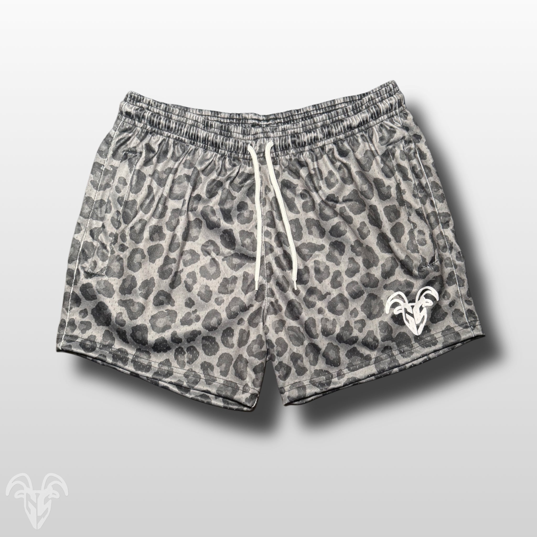 Goat Strength Dark Leopard Print Mesh Shorts – 5” Inseam Athletic