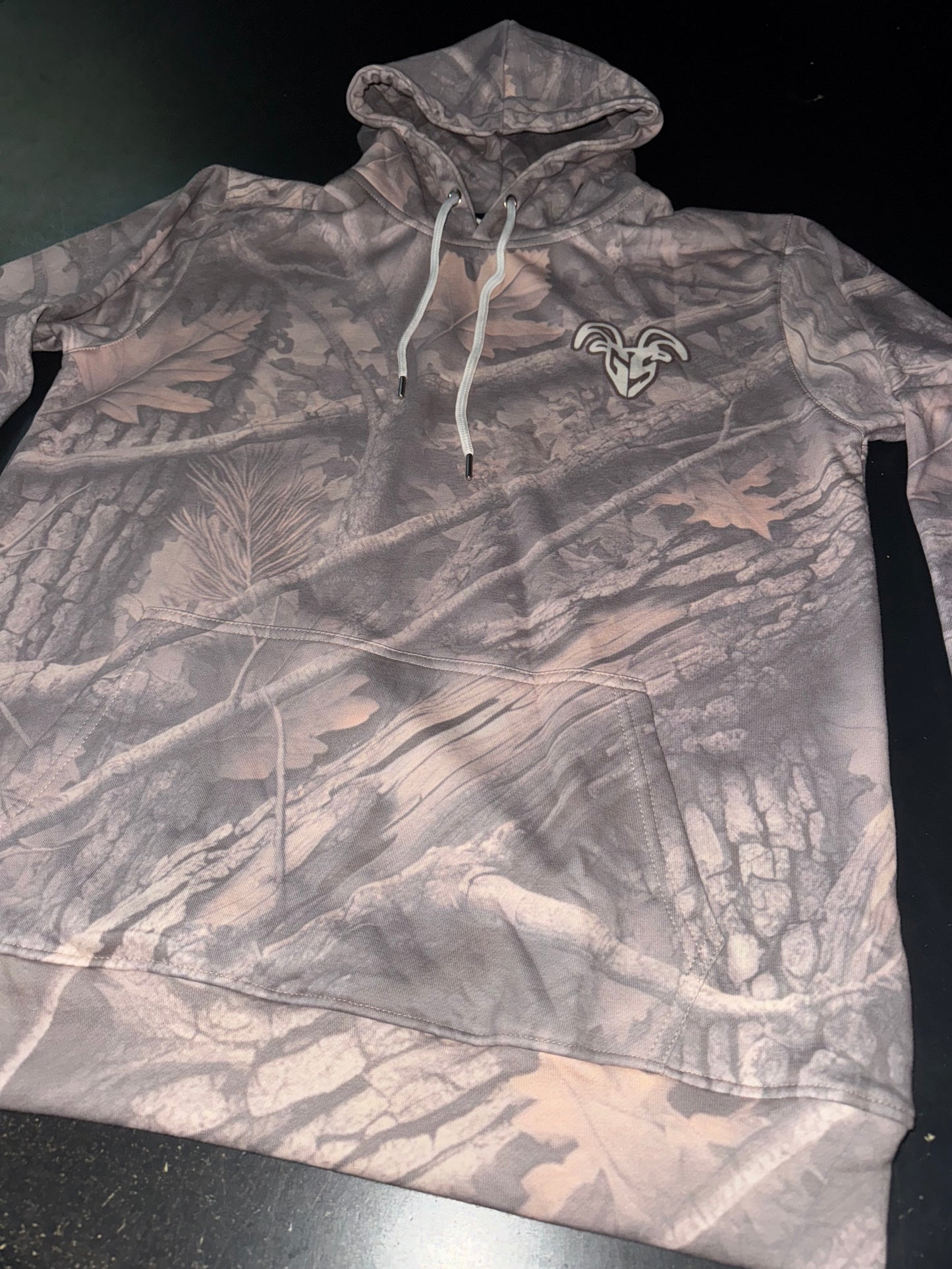 Goat Strength Vintage Camo Hoodie - White Washed Acid Washed Camouflage Sweater for Men & Women Sweaters, Realistic Camouflage