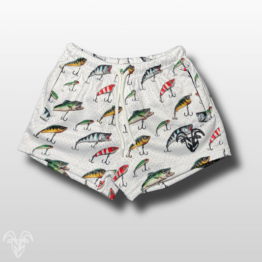 GOAT Strength YOUTH Fishing-Lure Mesh Shorts – Zipper Pockets