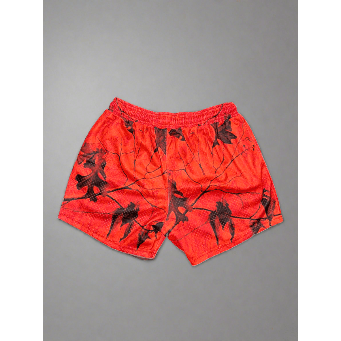 Orange Camo 5 Inch Inseam Mesh Shorts - Gym Shorts With Zipper For Active ware