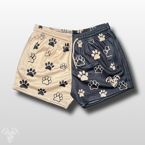 Original Goat Strength split paw print mesh shorts
