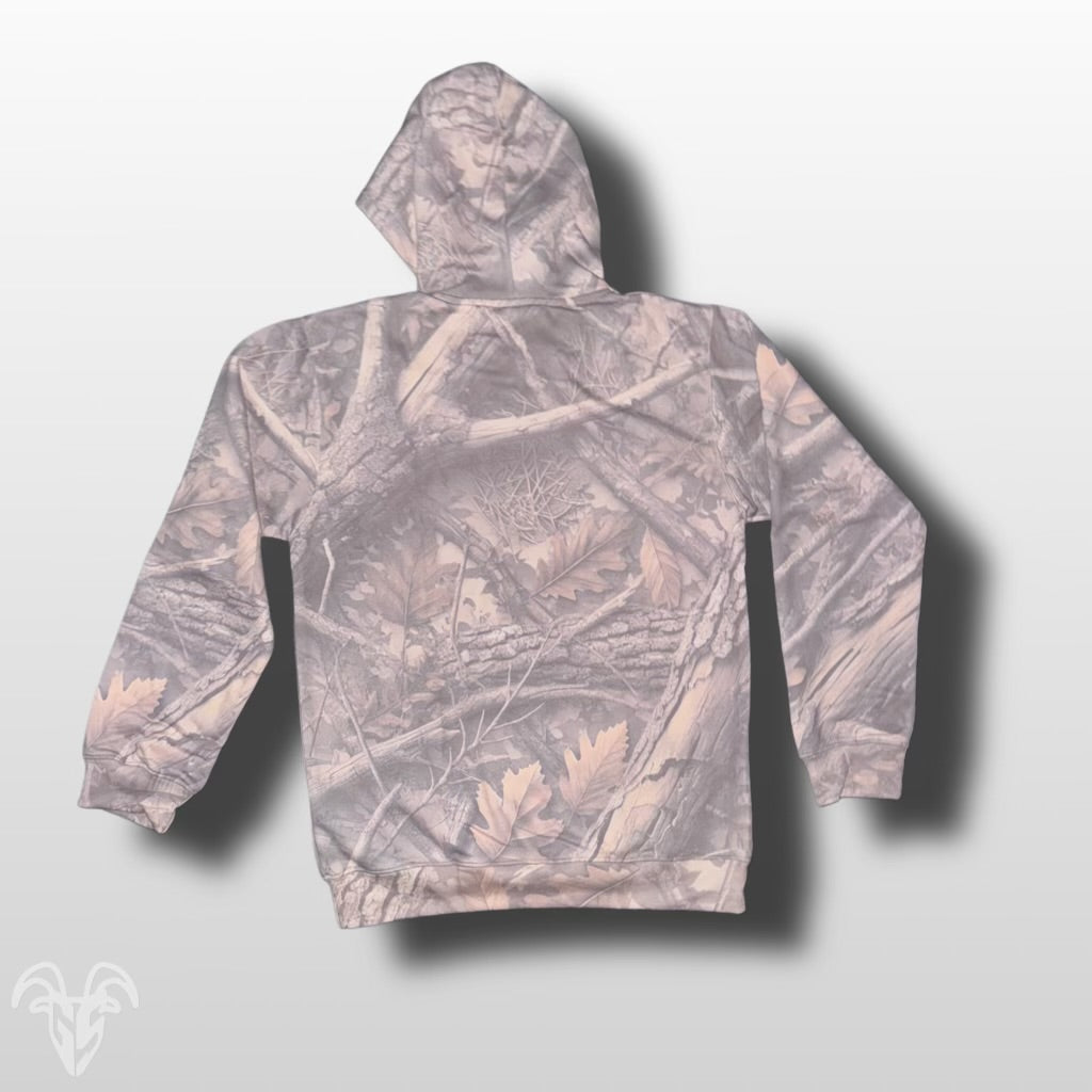 Goat Strength Vintage Camo Hoodie - White Washed Acid Washed Camouflage Sweater for Men & Women Sweaters, Realistic Camouflage