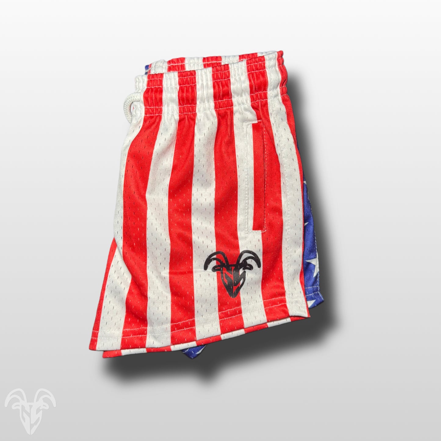 GOAT Strength YOUTH USA Flag Mesh Shorts – Zipper Pockets PLEASE REVIEW OUR SIZING CHART
