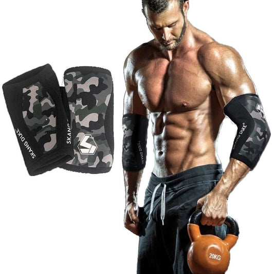 7MM Compression Elbow Pads Brace Support Arm Sleeves Protector Gym Fitness Sports Weightlifting Tennis Dumbbell Barbell - The GOAT Strength