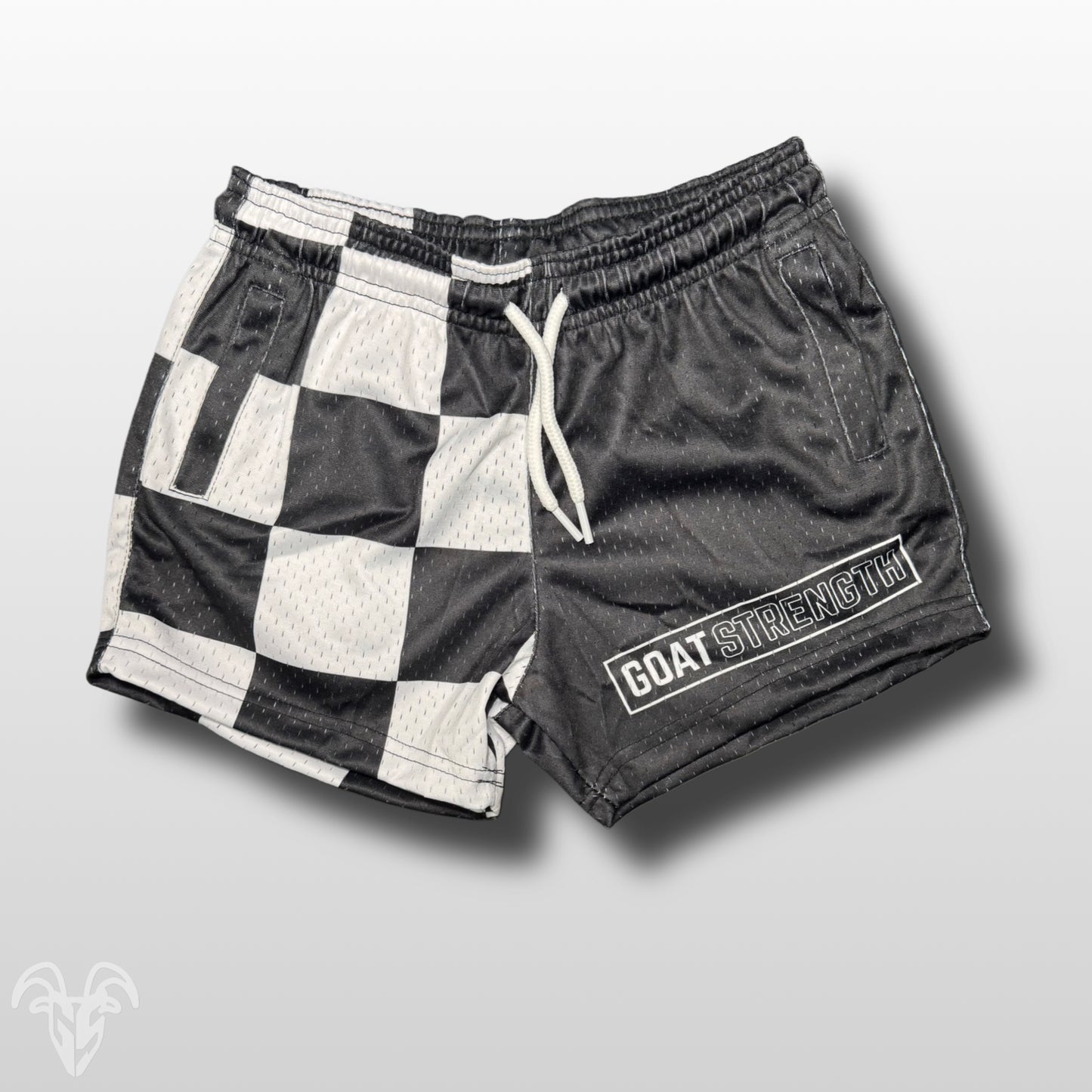 GOAT Strength YOUTH Checkered Mesh Shorts Zipper Pockets PLEASE REVIEW OUR SIZING CHART