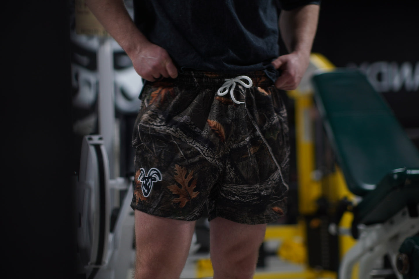 Goat Strength Mesh Shorts / Men's Shorts 5 inch inseam CAMO Shorts Gym Breathable Elastic Workout | Realistic camouflage athletic shorts
