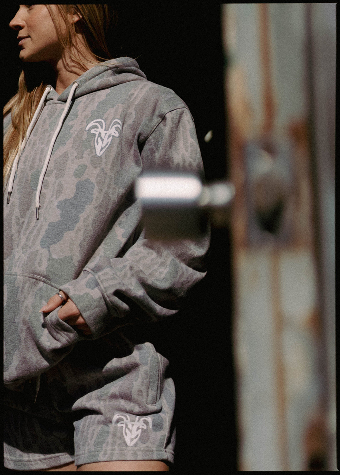 Goat Strength White Washed Old School Camo Hoodie - Old School Camouflage with White Washed overlay for Men & Women Sweaters, Realistic Camouflage