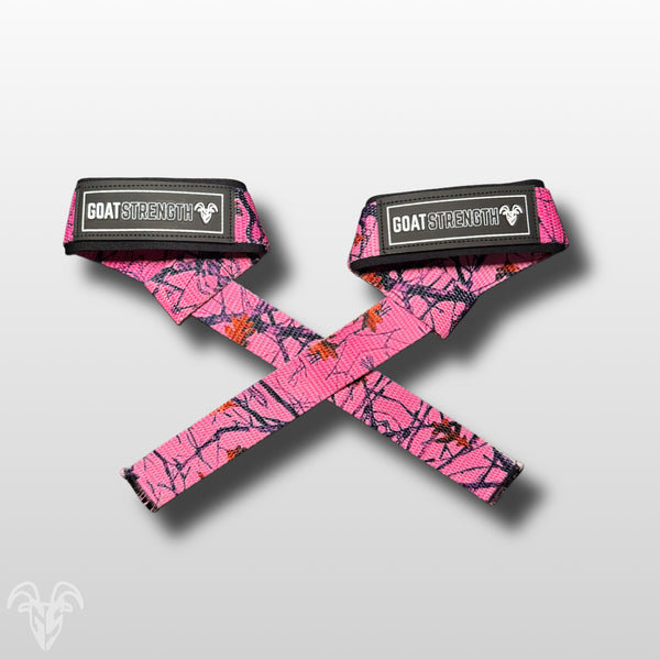 Goat Strength Final Stock – Pink Camo Lifting Straps (1 Pair)