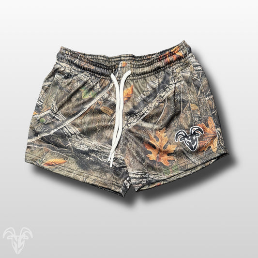 GOAT Strength YOUTH Camouflage Mesh Shorts – Zipper Pockets - Camo