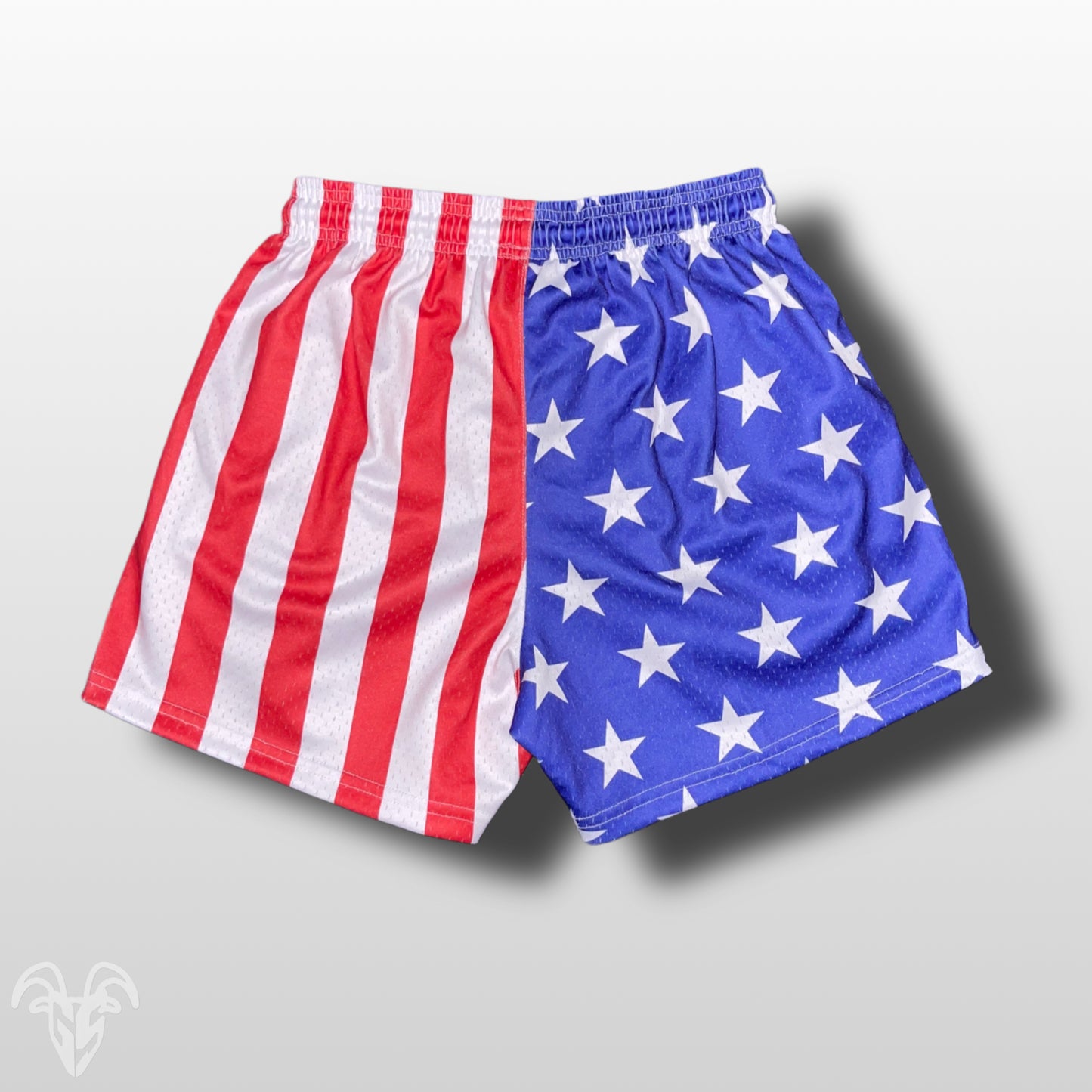 Men's Goat Strength Mesh Shorts / Men's Shorts 5 inch inseam American Flag Gym Shorts Breathable Elastic Workout shorts / USA Shorts