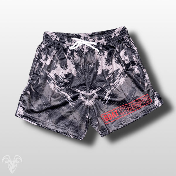 Goat Strength Final Stock – Scratch Camo 5-Inch Mesh Shorts