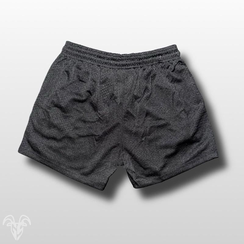 Goat Strength Black Mesh Athletic Shorts – Classic 5” Inseam with Zipper Pockets