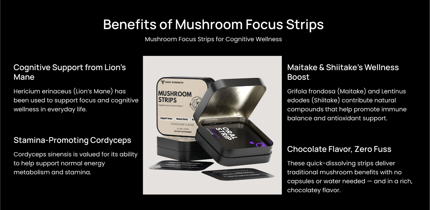 Goat Strength Mushroom Focus Strips
