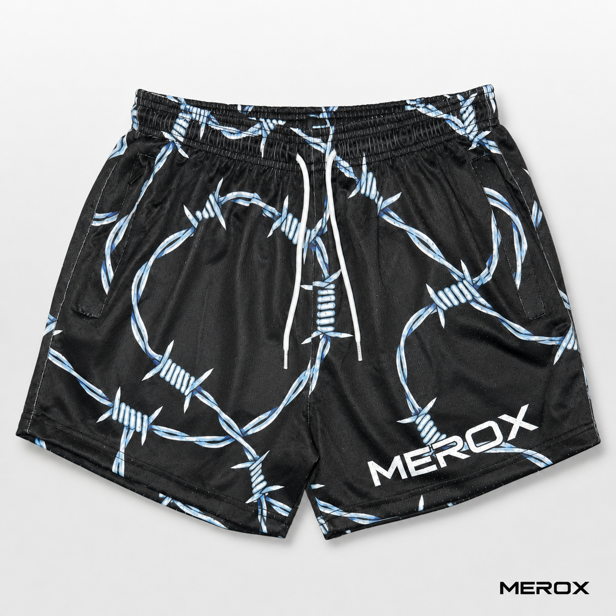 MEROX Barbed Wire 5-inch mesh shorts front view