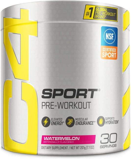 C4 Sport Pre Workout Powder Watermelon - NSF Certified for Sport + Preworkout Energy Supplement for Men & Women - 135mg Caffeine + Creatine Monohydrate - Enhanced Performance - 30 Servings - The GOAT Strength