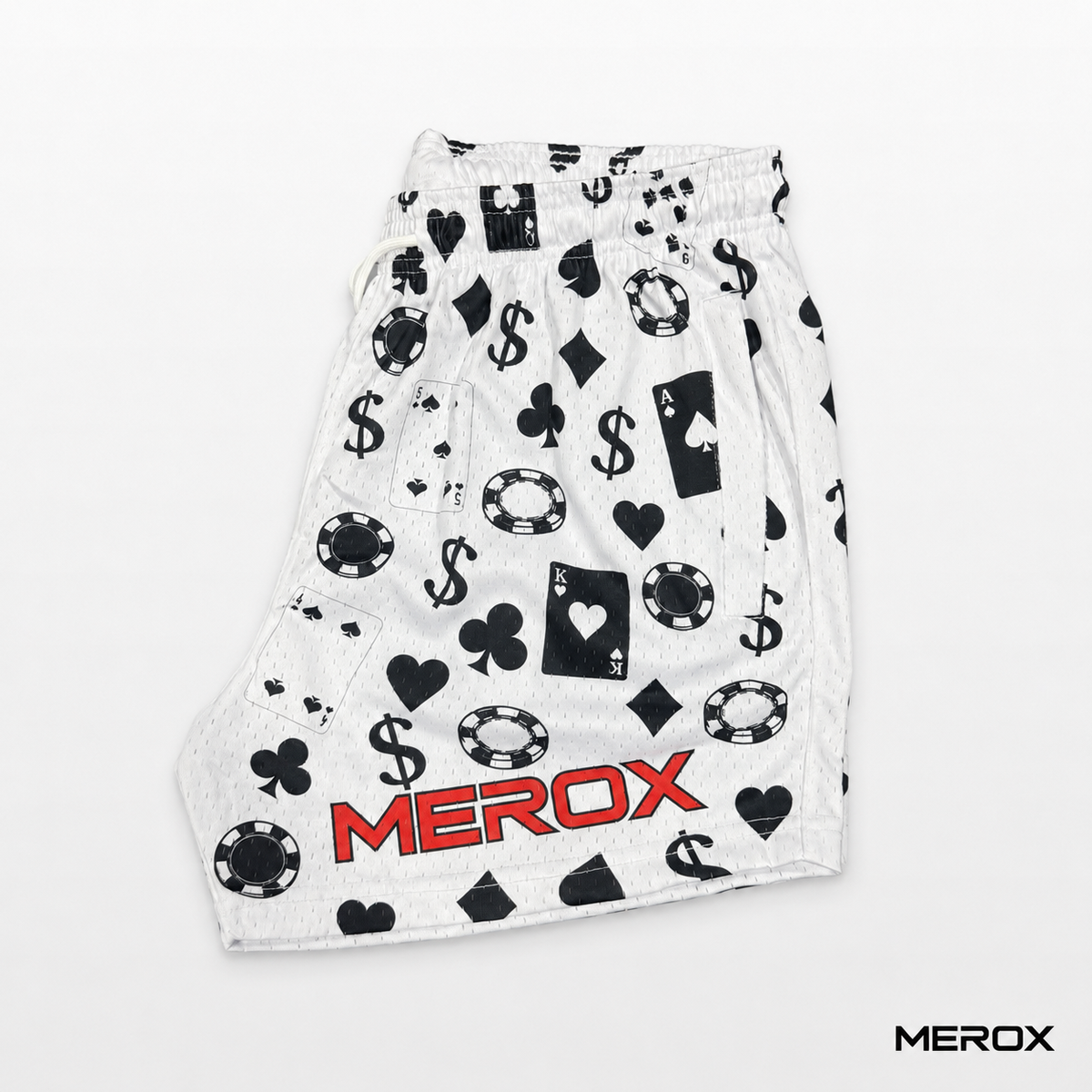 MEROX Casino mesh shorts branded side view